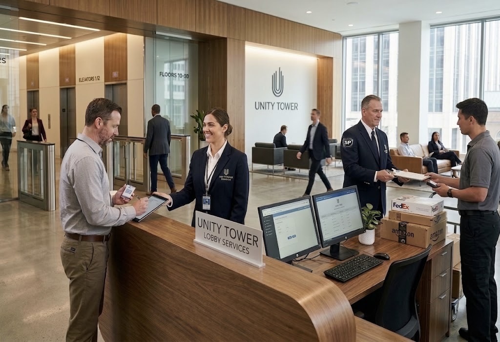 Front desk presence at a commercial property